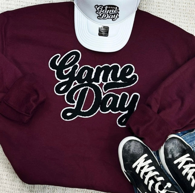 Black Game Day Patch Sweatshirt