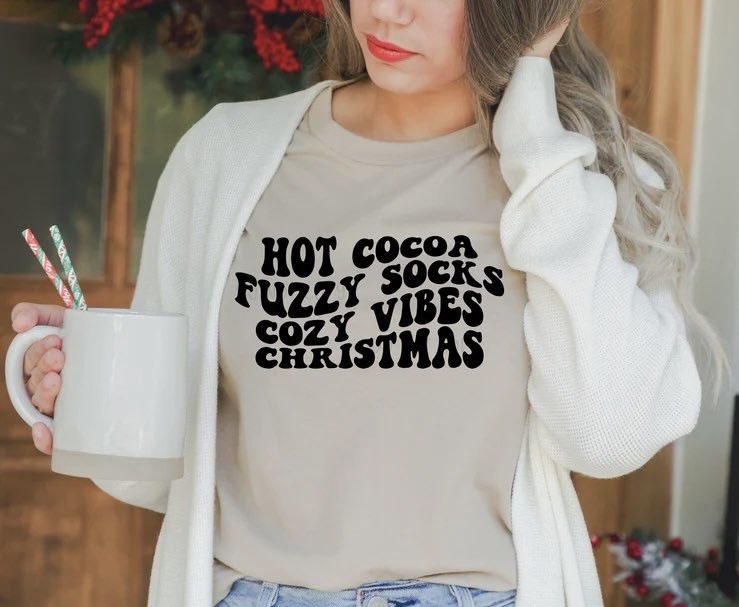 Hot Cocoa Fuzzy Socks Cozy Vibes Christmas