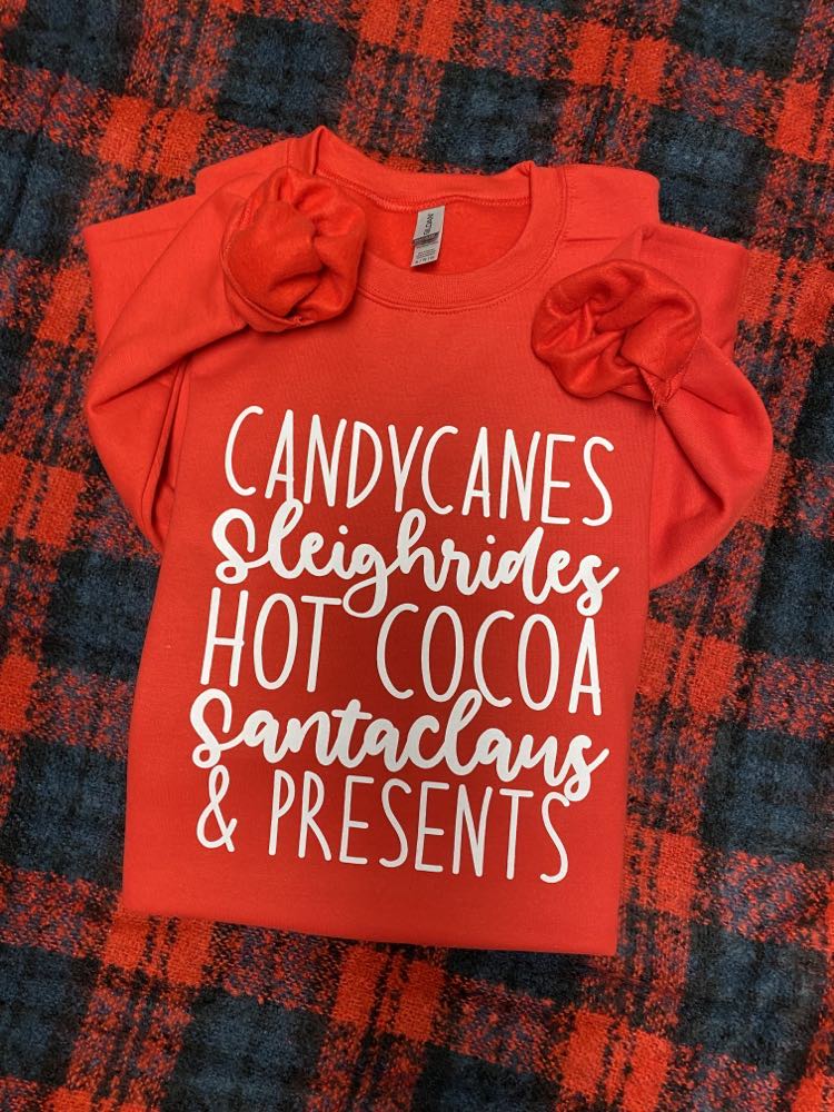 Candycanes, Sleighrides, Hot Cooca, Santa Claus & Presents
