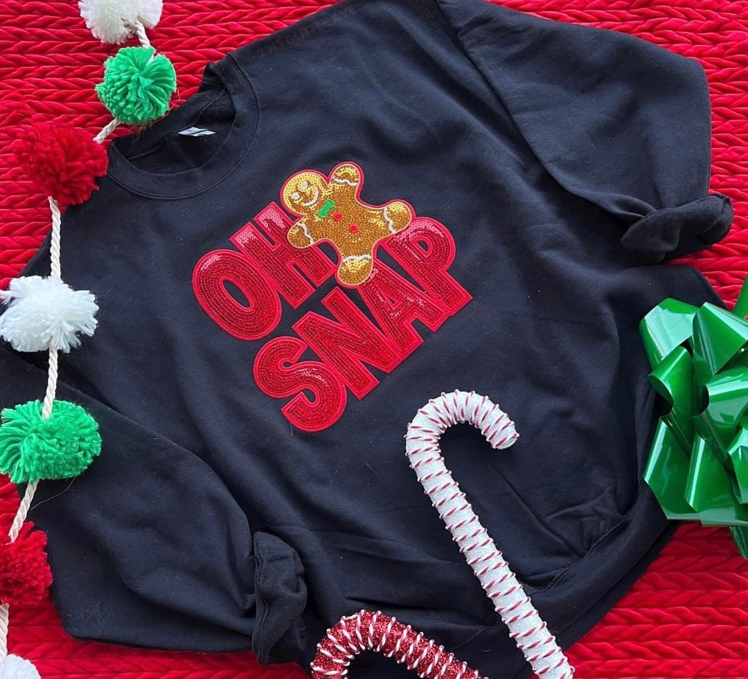 Oh Snap Sequin Patch Sweatshirt