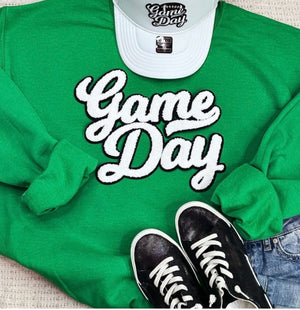 White Game Day Patch Sweatshirt