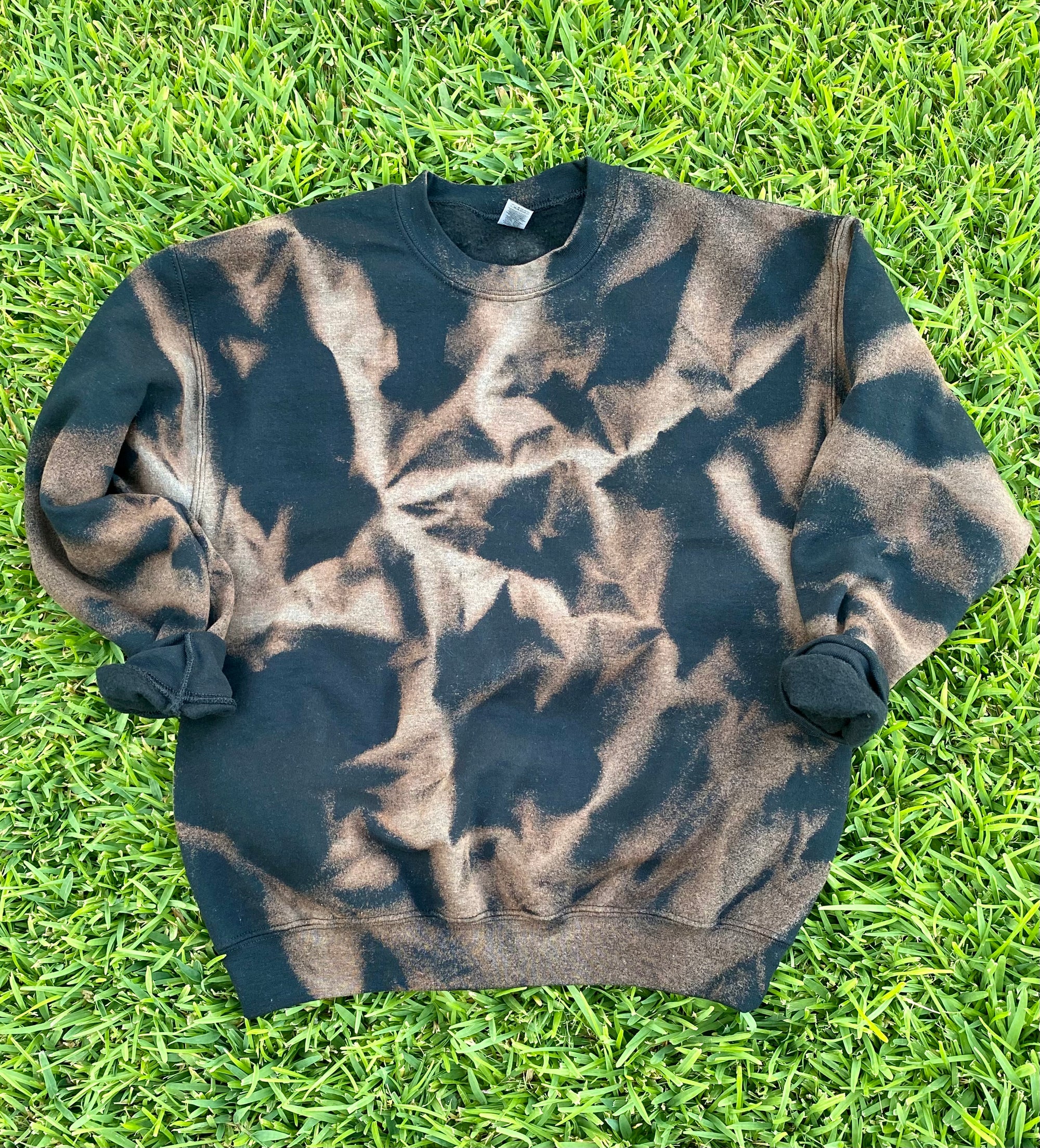 Black Swirl Bleached Sweatshirt